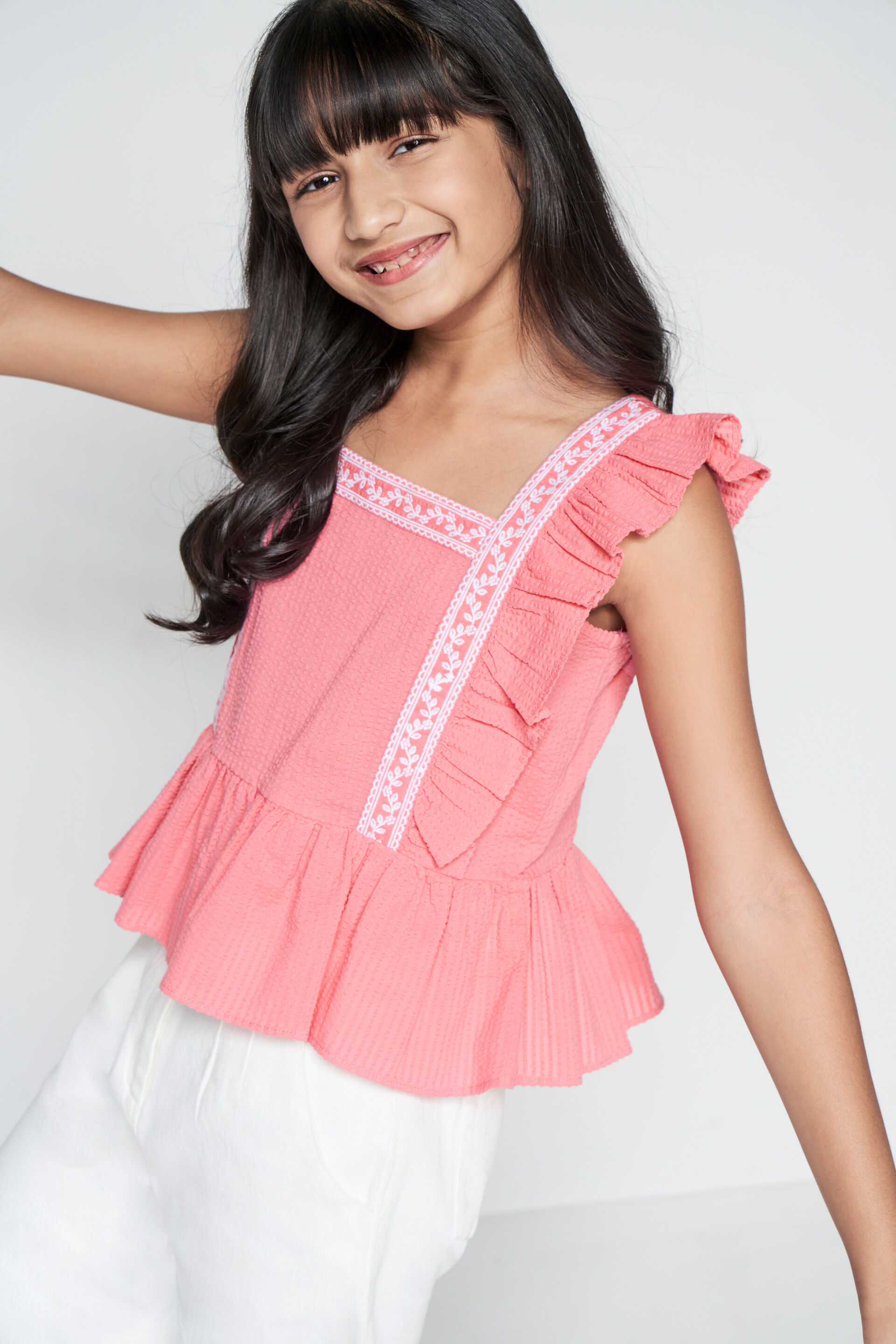 Pink Frill Top, Pink, image 5